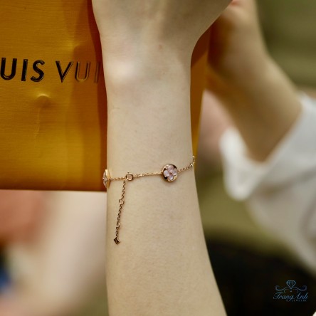 Lắc tay Louis Vuitton vàng hồng 18k nữ đẹp